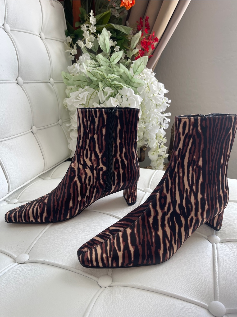Katy Perry Wandering Square Bootie Liger Stripes Leopard Print